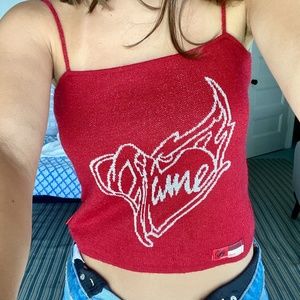 Red Knit Vintage Tank Small